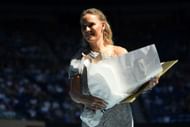 Caroline Wozniacki pictured at the 2020 Australian Open